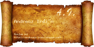 Andresz Irén névjegykártya